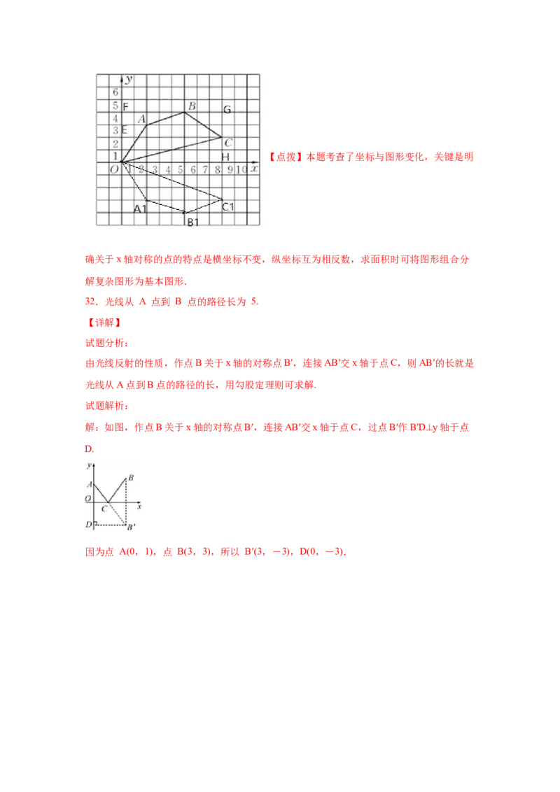 专题3.8《位置与坐标》全章复习与巩固（专项练习）-2021-2022学年八年级数学上册基础知识专项讲练（北师大版）_北师大初中数学_8上-北师大版初中数学_旧版_06专项讲练