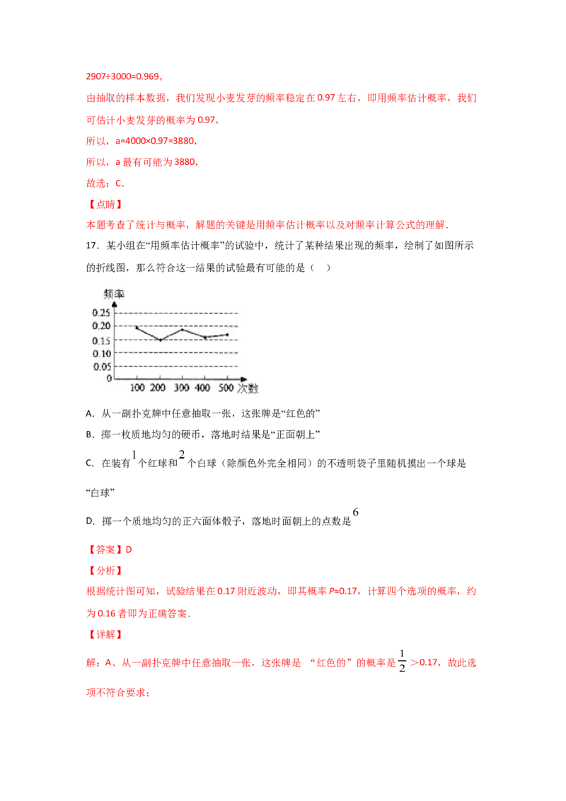 专题21用频率估计概率(重难题型)(解析版)_北师大初中数学_9上-北师大版初中数学_06专项讲练_满分攻略2022-2023学年九年级数学上册《基础题型+重难题型》高分突破系列（北师大版）