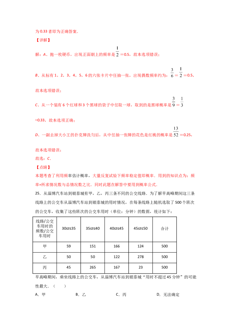 专题21用频率估计概率(重难题型)(解析版)_北师大初中数学_9上-北师大版初中数学_06专项讲练_满分攻略2022-2023学年九年级数学上册《基础题型+重难题型》高分突破系列（北师大版）