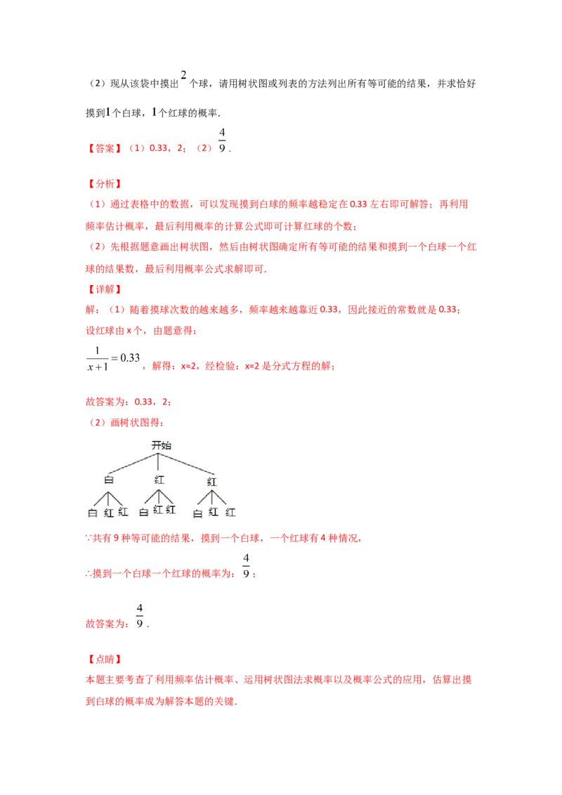 专题21用频率估计概率(重难题型)(解析版)_北师大初中数学_9上-北师大版初中数学_06专项讲练_满分攻略2022-2023学年九年级数学上册《基础题型+重难题型》高分突破系列（北师大版）