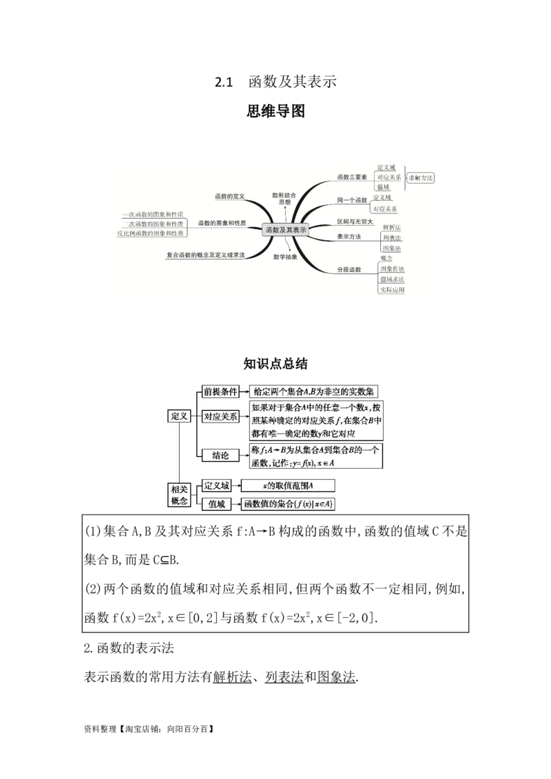 专题2.1函数及其表示（解析版）_02高考数学_新高考复习资料_2024年新高考资料_一轮复习资料_2024年高考数学一轮复习《考点&bull;题型&bull;技巧》精讲与精练高分突破系列（新高考专用）
