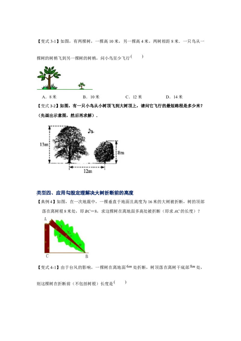 专题1.3勾股定理应用（知识解读）-2022-2023学年八年级数学上册《同步考点解读&bull;专题训练》（北师大版）_北师大初中数学_8上-北师大版初中数学_旧版_06专项讲练