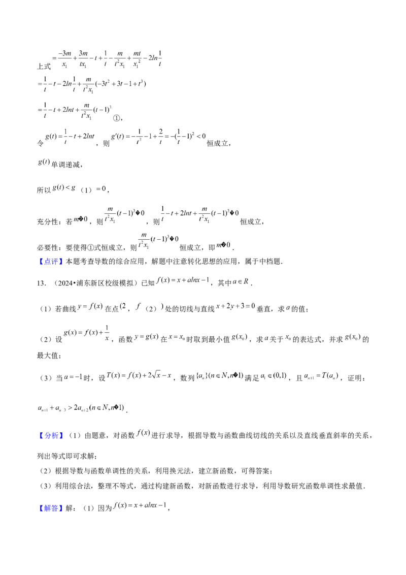 押上海高考21题（与导数有关综合题）解析版_2024年新高考资料_5.2024三轮冲刺_备战2024年高考数学临考题号押题（上海专用）32376339