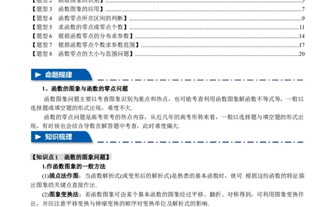 专题2.4函数的图象与函数的零点问题八大题型（举一反三）（新高考专用）（解析版）_02高考数学_新高考复习资料_2024年新高考资料_二轮复习资料_第一部分热点题型篇