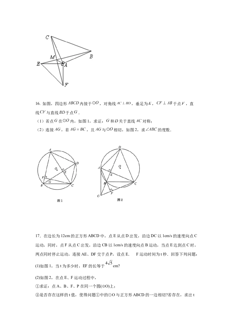 专题3.14圆中的几何模型-四点共圆（专项练习）-九_北师大初中数学_9下-北师大版初中数学_05习题试卷_1课时练习_同步练习（第2套）
