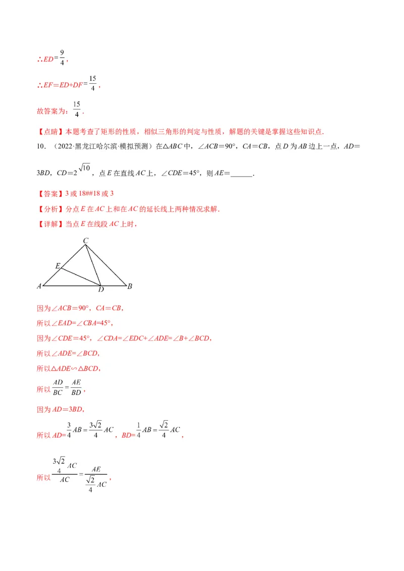 专题12相似三角形的性质(解析版)_北师大初中数学_9上-北师大版初中数学_06专项讲练_学霸满分2022-2023学年九年级数学上册重难点专题提优训练（北师大版）
