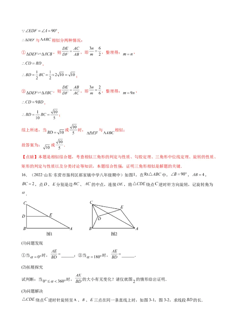专题12相似三角形的性质(解析版)_北师大初中数学_9上-北师大版初中数学_06专项讲练_学霸满分2022-2023学年九年级数学上册重难点专题提优训练（北师大版）