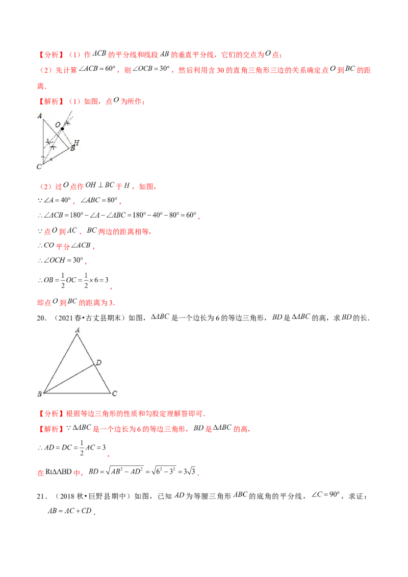 专题1.9第1章三角形的证明单元测试（能力过关卷）-八年级数学下册尖子生同步培优题典（解析版）北师大版_北师大初中数学_8下-北师大版初中数学_旧版-可参考_05习题试卷_2单元试卷