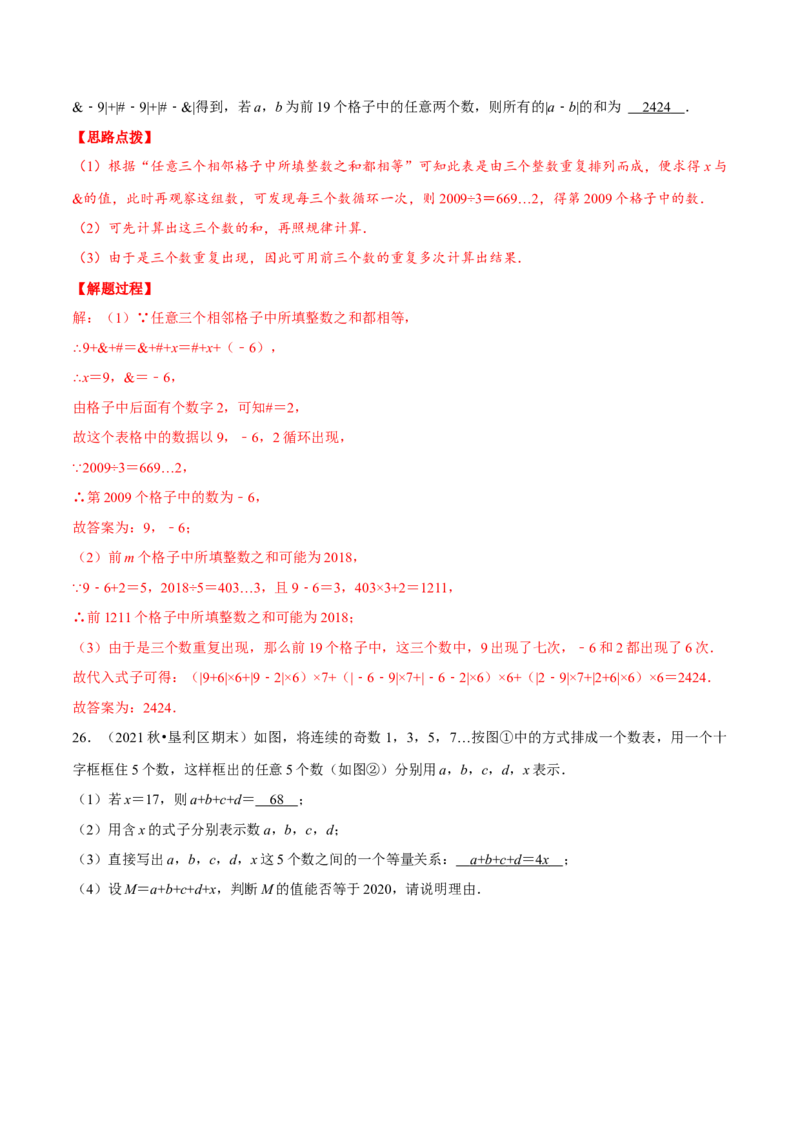 专题3.2数字变化类规律问题（压轴题专项讲练）（北师大版）（解析版）_北师大初中数学_7上-北师大版初中数学_7上-初中数学北师大（旧版）赠送_06专项讲练