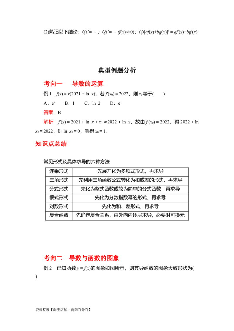 专题3.1导数的定义、导数的运算（解析版）_02高考数学_新高考复习资料_2024年新高考资料_一轮复习资料_答案解析版