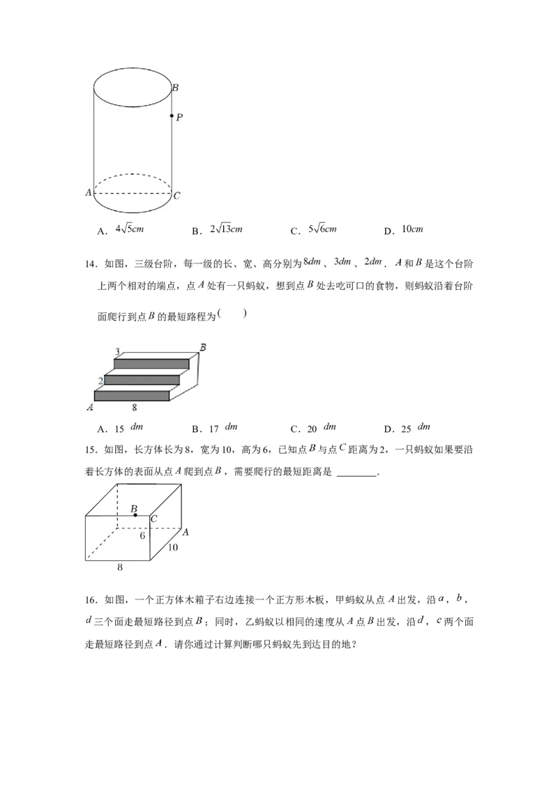 专题1.4最短路径模型（强化）（原卷版）_北师大初中数学_8上-北师大版初中数学_旧版_06专项讲练