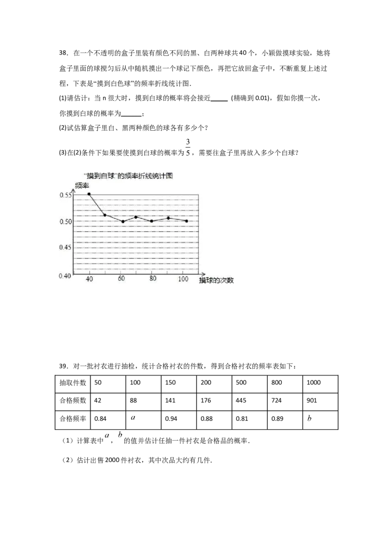 专题20用频率估计概率(基础题型)(原卷版)_北师大初中数学_9上-北师大版初中数学_06专项讲练_满分攻略2022-2023学年九年级数学上册《基础题型+重难题型》高分突破系列（北师大版）