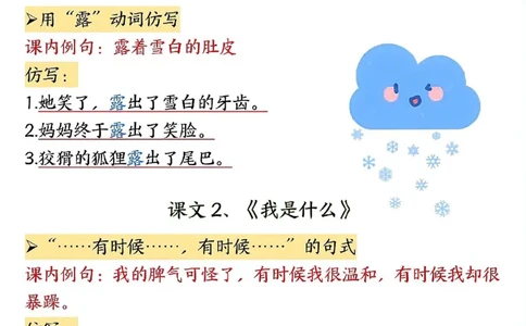 1_二年级上册语文仿写句子_纯图版_小学1-6年级常用的上册资源汇总_一年级上册资料