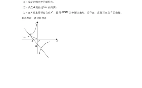 专题6.3反比例函数中的三角形存在性问题（强化）（原卷版）_北师大初中数学_9上-北师大版初中数学_06专项讲练