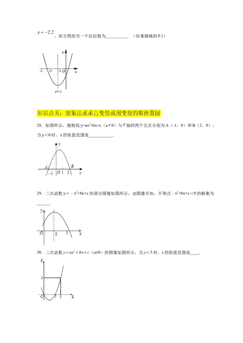 专题2.25二次函数与一元二次方程（专项练习1）-九_北师大初中数学_9下-北师大版初中数学_05习题试卷_1课时练习_同步练习（第2套）