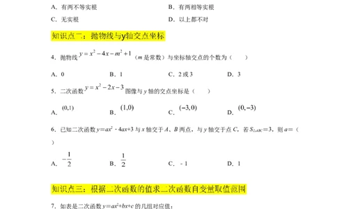 专题2.25二次函数与一元二次方程（专项练习1）-九_北师大初中数学_9下-北师大版初中数学_05习题试卷_1课时练习_同步练习（第2套）