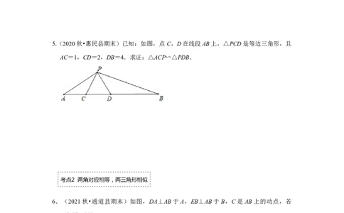 专题4.2.2相似三角形的判定（专项训练）-2022-2023学年九年级数学上册《同步考点解读&bull;专题训练》（北师大版）_北师大初中数学_9上-北师大版初中数学_06专项讲练