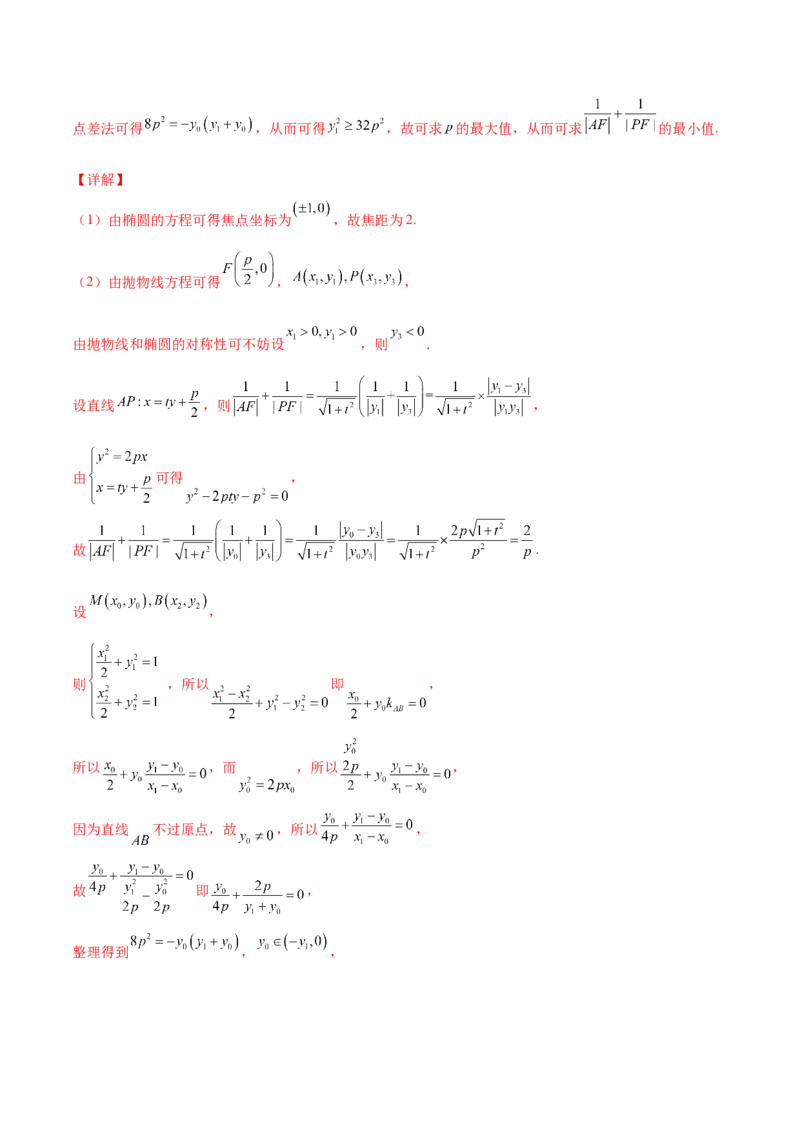 专题28圆锥曲线求范围及最值六种类型大题100题(解析版)_02高考数学_新高考复习资料_2022年新高考资料_千题百练2022高考数学