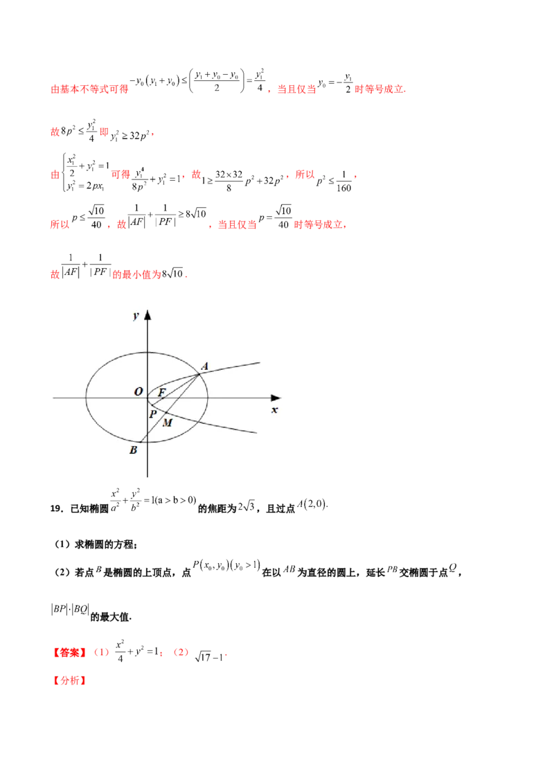 专题28圆锥曲线求范围及最值六种类型大题100题(解析版)_02高考数学_新高考复习资料_2022年新高考资料_千题百练2022高考数学