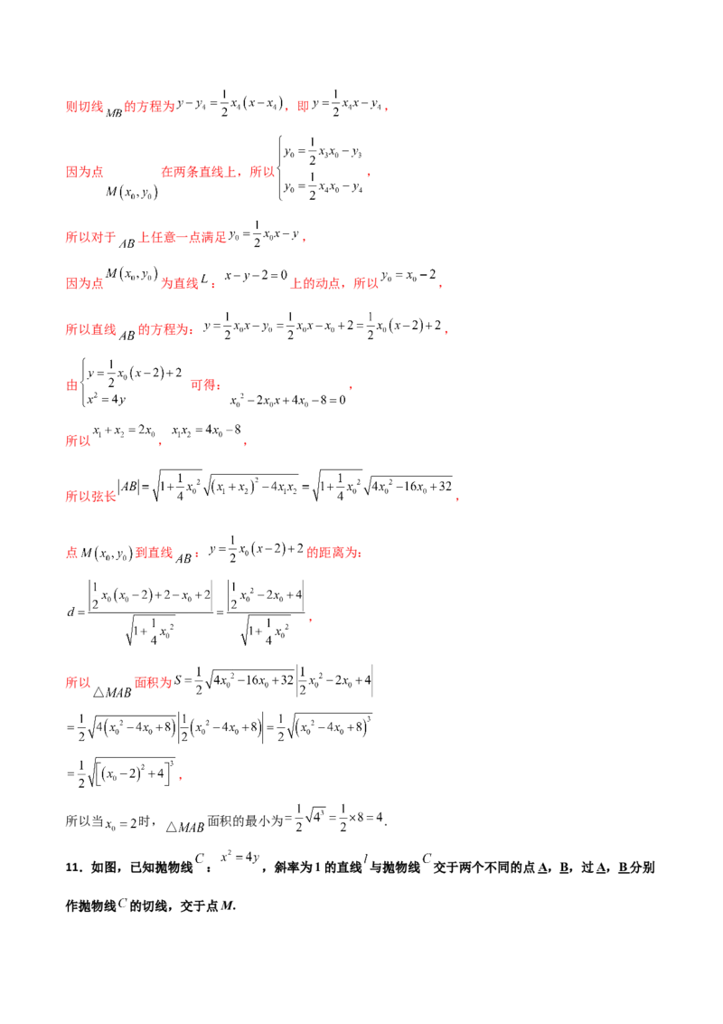 专题28圆锥曲线求范围及最值六种类型大题100题(解析版)_02高考数学_新高考复习资料_2022年新高考资料_千题百练2022高考数学