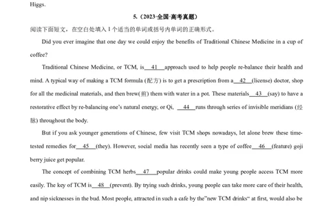 专题29语法填空高频话题(医疗保健和健身)-2024年新高考英语一轮复习练小题刷大题提能力（原卷版）_03高考英语_新高考复习资料_2024年新高考资料_一轮复习资料_第二部分刷大题