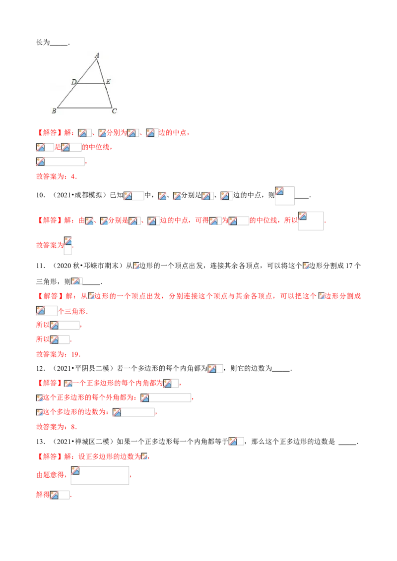 专题11三角形中位线及多边形（专题测试）（解析版）_北师大初中数学_8下-北师大版初中数学_旧版-可参考_06专项讲练_八年级数学下册期末考点大串讲（北师大版）
