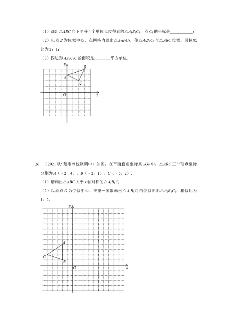 专题4.3图形的位似（能力提升）（原卷版）_北师大初中数学_9上-北师大版初中数学_06专项讲练_2022-2023学年九年级数学上册《同步考点解读&bull;专题训练》（北师大版）