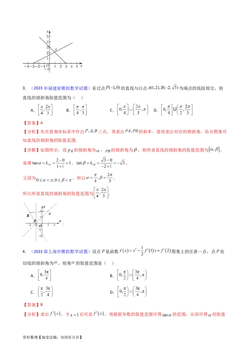 专题27直线方程与两条直线的位置关系（教师版）_02高考数学_通用版（老高考）复习资料_2024年复习资料_完备战2024年高考数学一轮复习考点帮（全国通用）_核心考点讲练