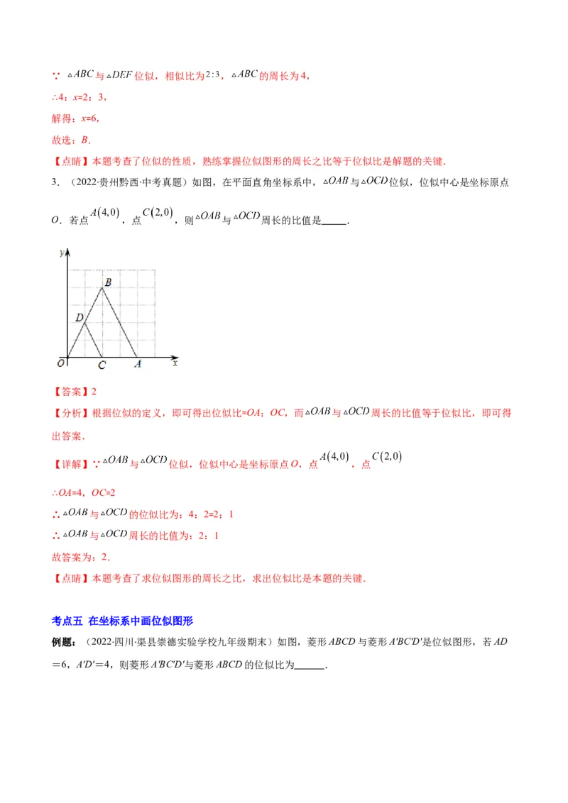 专题13图形的位似(解析版)_北师大初中数学_9上-北师大版初中数学_06专项讲练_学霸满分2022-2023学年九年级数学上册重难点专题提优训练（北师大版）