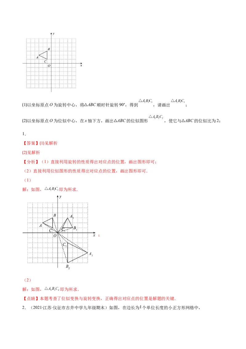 专题13图形的位似(解析版)_北师大初中数学_9上-北师大版初中数学_06专项讲练_学霸满分2022-2023学年九年级数学上册重难点专题提优训练（北师大版）