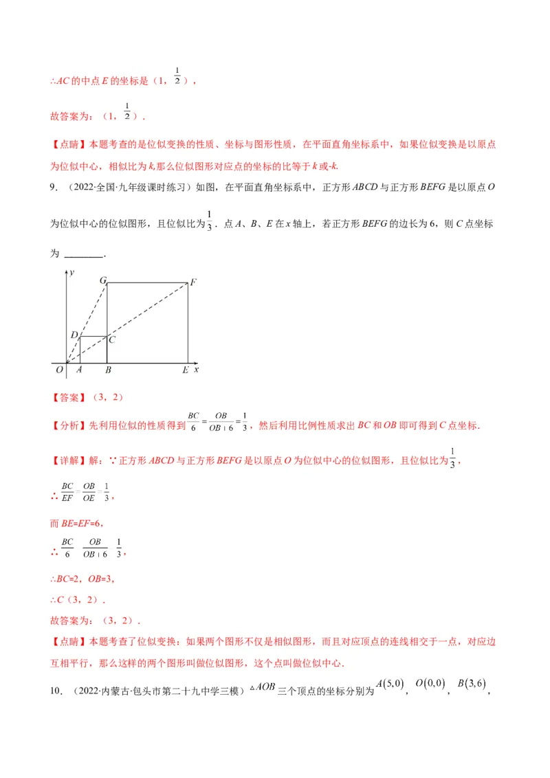 专题13图形的位似(解析版)_北师大初中数学_9上-北师大版初中数学_06专项讲练_学霸满分2022-2023学年九年级数学上册重难点专题提优训练（北师大版）