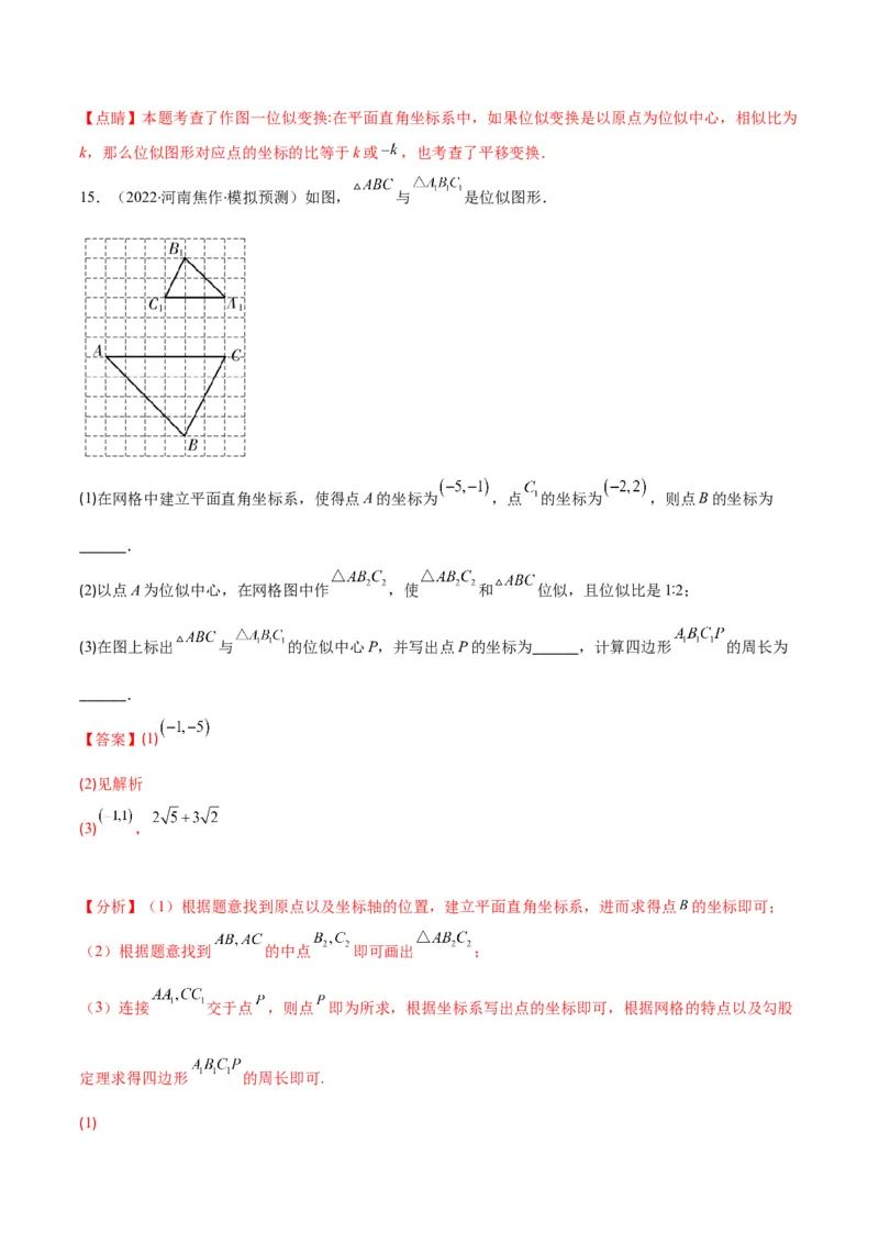 专题13图形的位似(解析版)_北师大初中数学_9上-北师大版初中数学_06专项讲练_学霸满分2022-2023学年九年级数学上册重难点专题提优训练（北师大版）