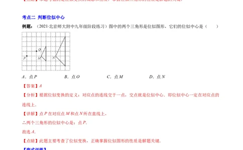 专题13图形的位似(解析版)_北师大初中数学_9上-北师大版初中数学_06专项讲练_学霸满分2022-2023学年九年级数学上册重难点专题提优训练（北师大版）