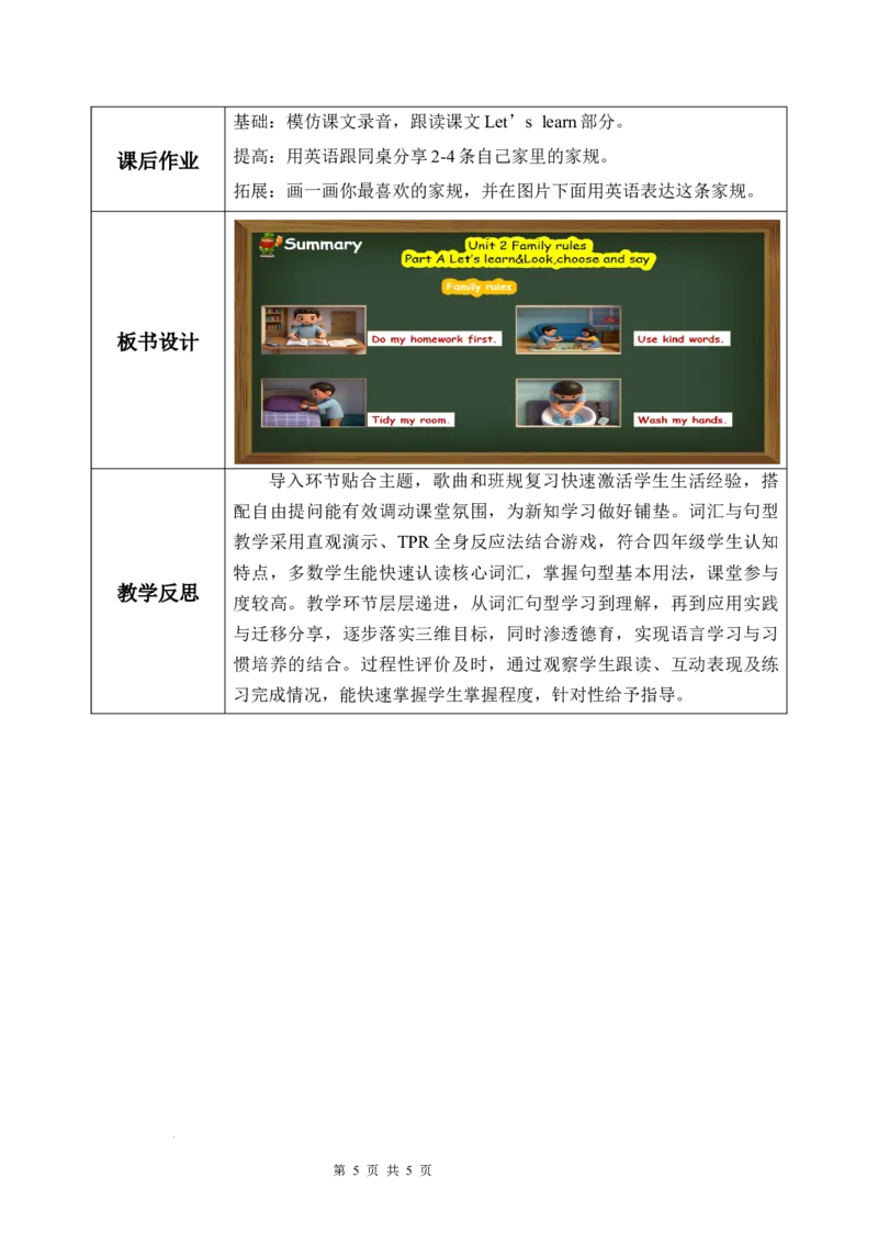 Unit2第2课时PartALet&rsquo;slearn&Look,chooseandsay(教学设计)英语人教PEP版四年级下册（新教材）_4下-新英语人教PEP版（2026持续更新）_01课件+教案+学习任务单+练习（更新完第4单元）_2教案