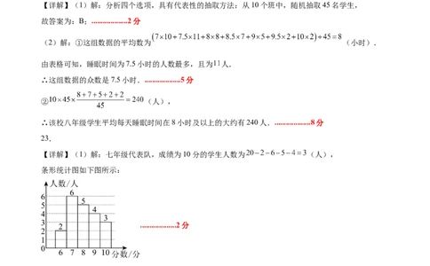 八上数学第六章数据的分析测试&middot;提升卷（答案及评分标准）_北师大初中数学_8上-北师大版初中数学_初中数学北师大8上-2025秋季新版_第二套推荐25_07习题试卷_单元测试卷
