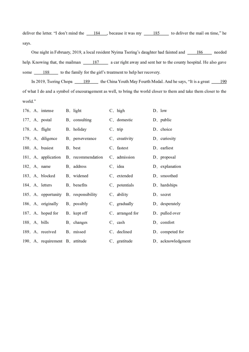 专题25完形填空记叙文-2024年新高考英语一轮复习练小题刷大题提能力（原卷版）_03高考英语_新高考复习资料_2024年新高考资料_一轮复习资料_第二部分刷大题_阅读+完形填空+语法填空
