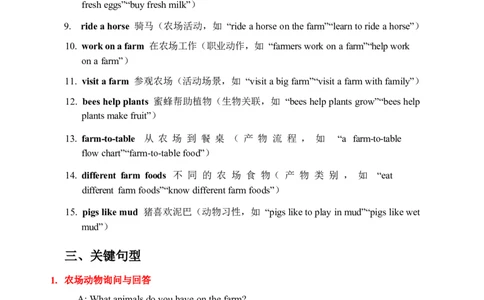 2026春人教版英语四下单元重点知识Unit5_4下-新英语人教PEP版（2026持续更新）_08知识清单（全册）_08.单元重点知识