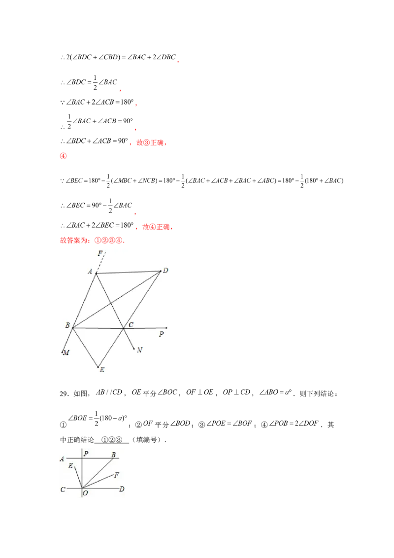 专题7.4平行线中的多结论问题（强化）（解析版）_北师大初中数学_8上-北师大版初中数学_旧版_06专项讲练