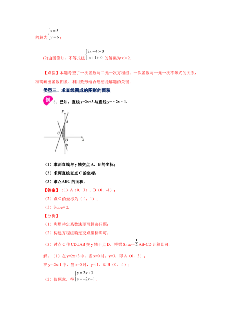 专题5.20二元一次方程（组）与一次函数（知识讲解）-2021-2022学年八年级数学上册基础知识专项讲练（北师大版）_北师大初中数学_8上-北师大版初中数学_旧版_06专项讲练