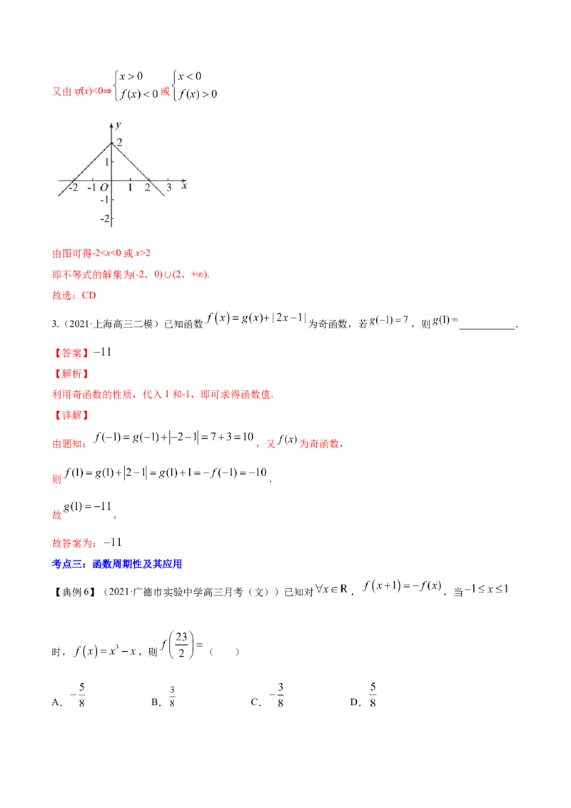 专题3.3函数的奇偶性与周期性2022年高考数学一轮复习讲练测（新教材新高考）（讲）解析版_02高考数学_新高考复习资料_2022年新高考资料