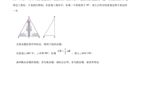 专题15定义与命题（原卷版）_北师大初中数学_8上-北师大版初中数学_旧版_06专项讲练_挑战压轴题2022-2023学年八年级数学上册压轴题专题精选汇编（北师大版）