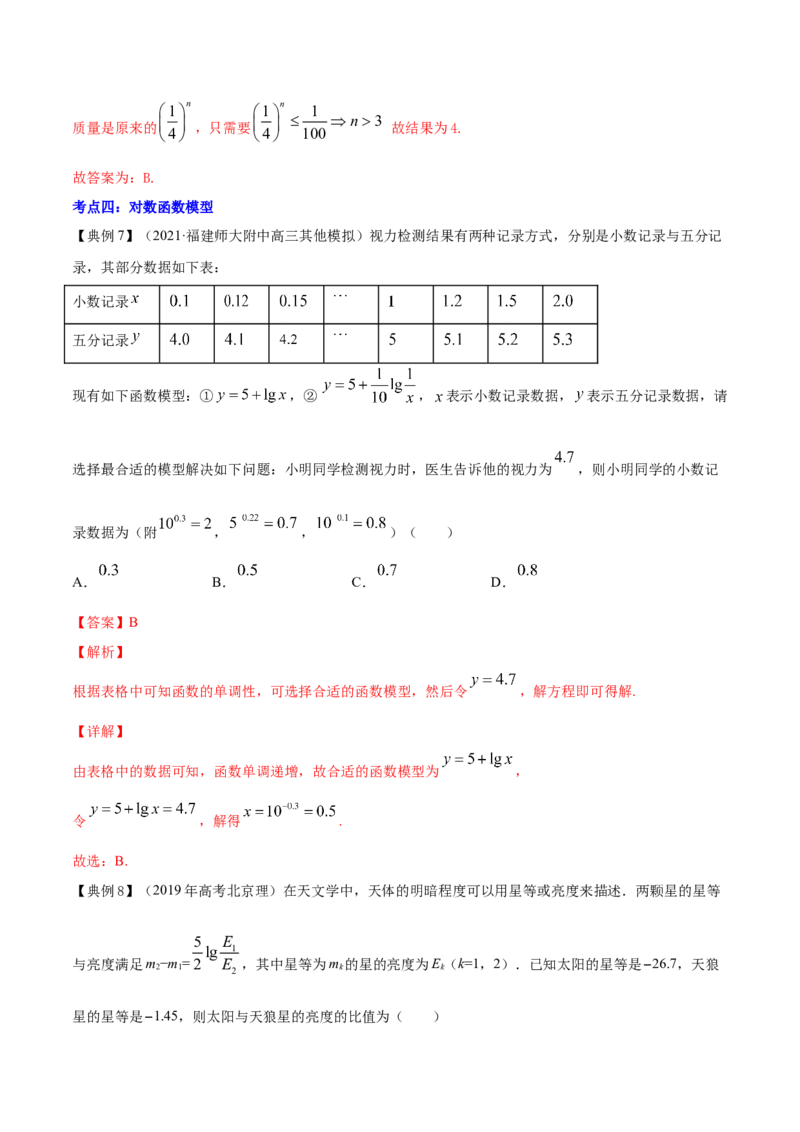 专题3.9函数的实际应用2022年高考数学一轮复习讲练测（新教材新高考）（讲）解析版_02高考数学_新高考复习资料_2022年新高考资料
