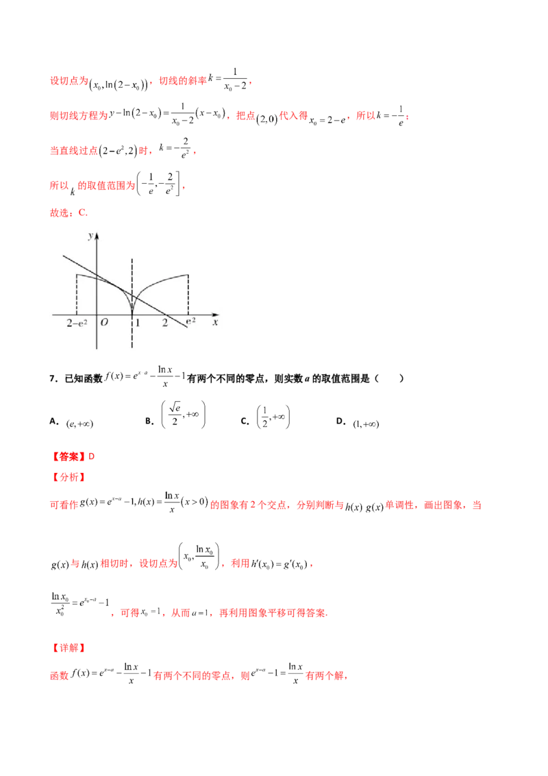 专题32导数几何意义问题必刷100题(解析版)_02高考数学_新高考复习资料_2022年新高考资料_千题百练2022高考数学