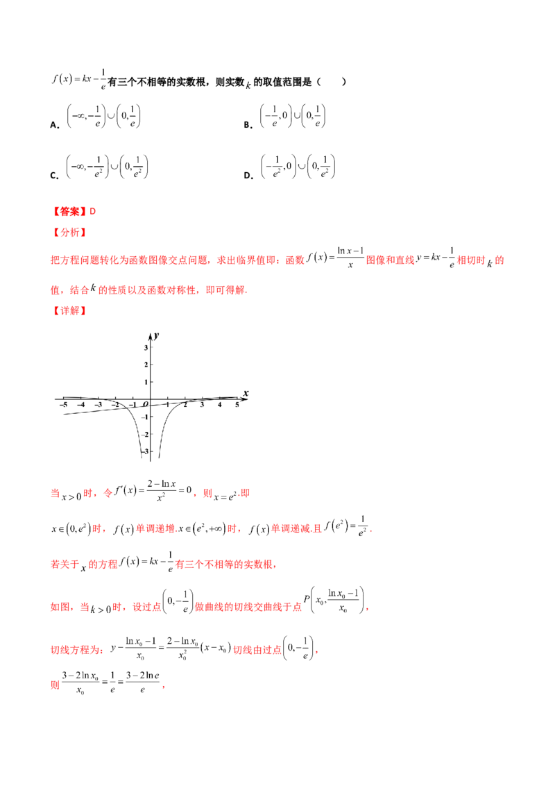 专题32导数几何意义问题必刷100题(解析版)_02高考数学_新高考复习资料_2022年新高考资料_千题百练2022高考数学