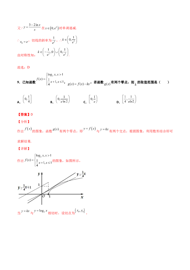专题32导数几何意义问题必刷100题(解析版)_02高考数学_新高考复习资料_2022年新高考资料_千题百练2022高考数学