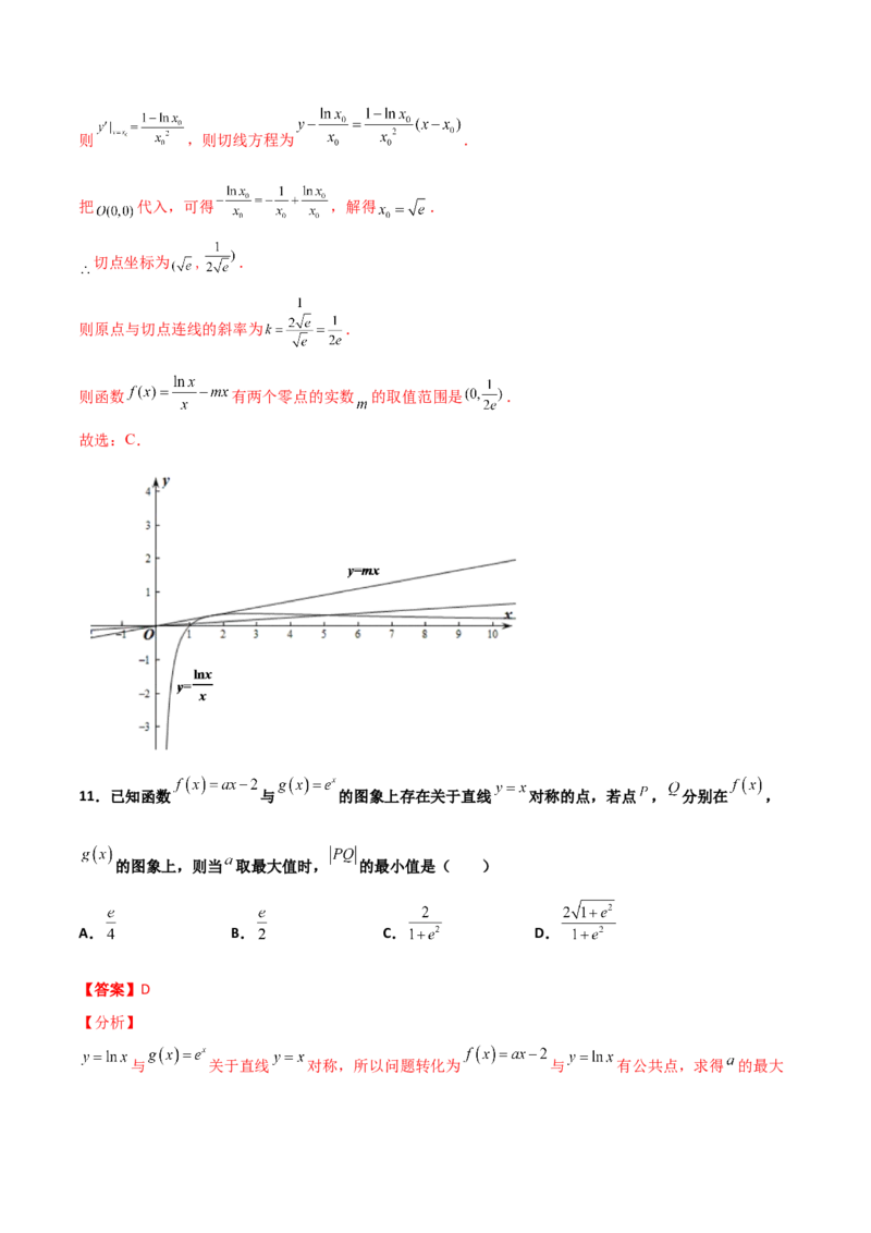 专题32导数几何意义问题必刷100题(解析版)_02高考数学_新高考复习资料_2022年新高考资料_千题百练2022高考数学