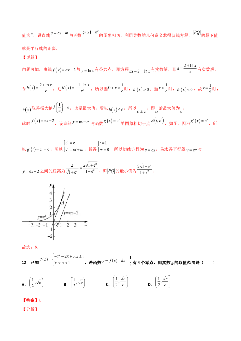 专题32导数几何意义问题必刷100题(解析版)_02高考数学_新高考复习资料_2022年新高考资料_千题百练2022高考数学