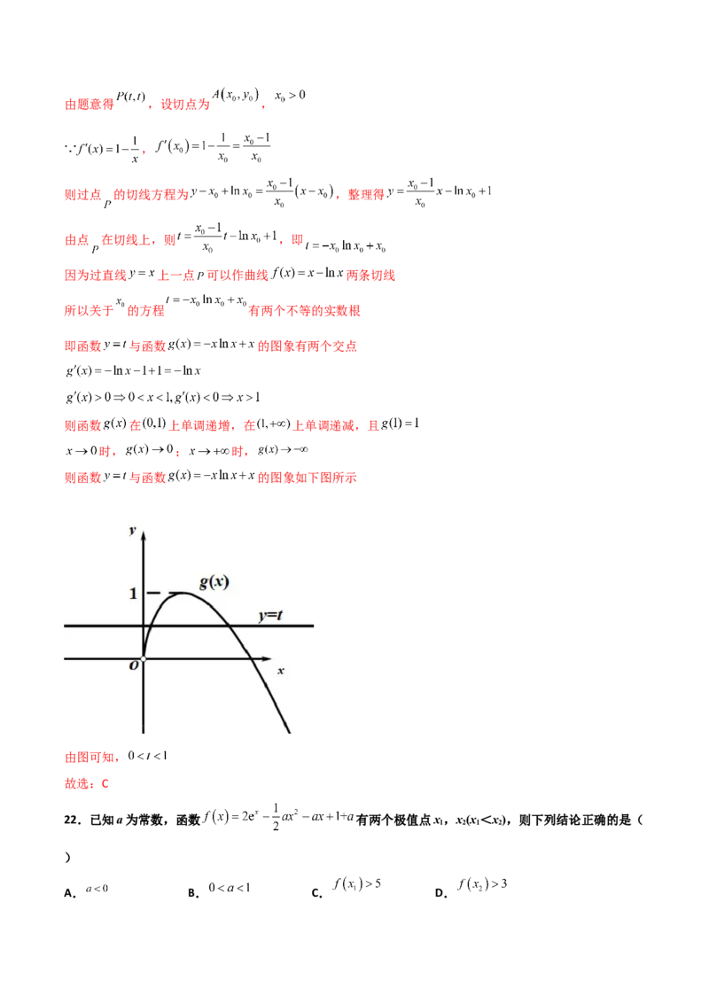 专题32导数几何意义问题必刷100题(解析版)_02高考数学_新高考复习资料_2022年新高考资料_千题百练2022高考数学