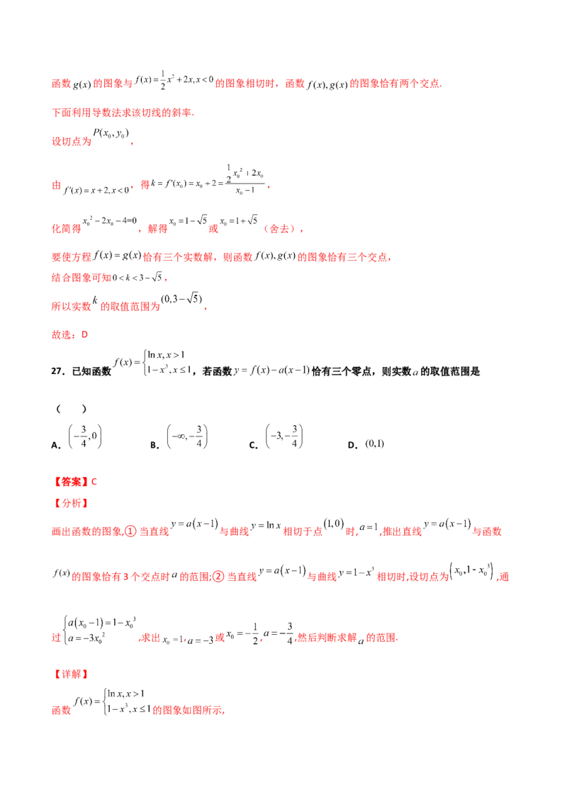 专题32导数几何意义问题必刷100题(解析版)_02高考数学_新高考复习资料_2022年新高考资料_千题百练2022高考数学