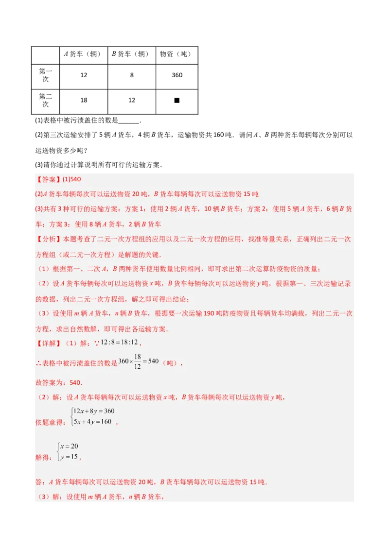 专题15二元一次方程实际应用的五类综合题型（压轴题专项训练）（教师版）_北师大初中数学_8上-北师大版初中数学_初中数学北师大8上-2025秋季新版_第二套推荐25_08专项讲练